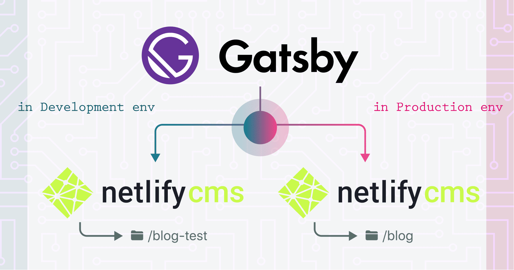 Netlify CMS + GatsbyJSで開発環境と本番環境を切り替えるのアイキャッチ画像